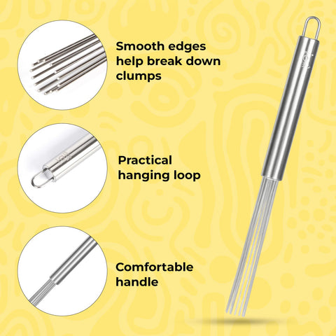 QULLAI Stanless Steel Whisk enables quick espresso and matcha mixing with minimal clumps.