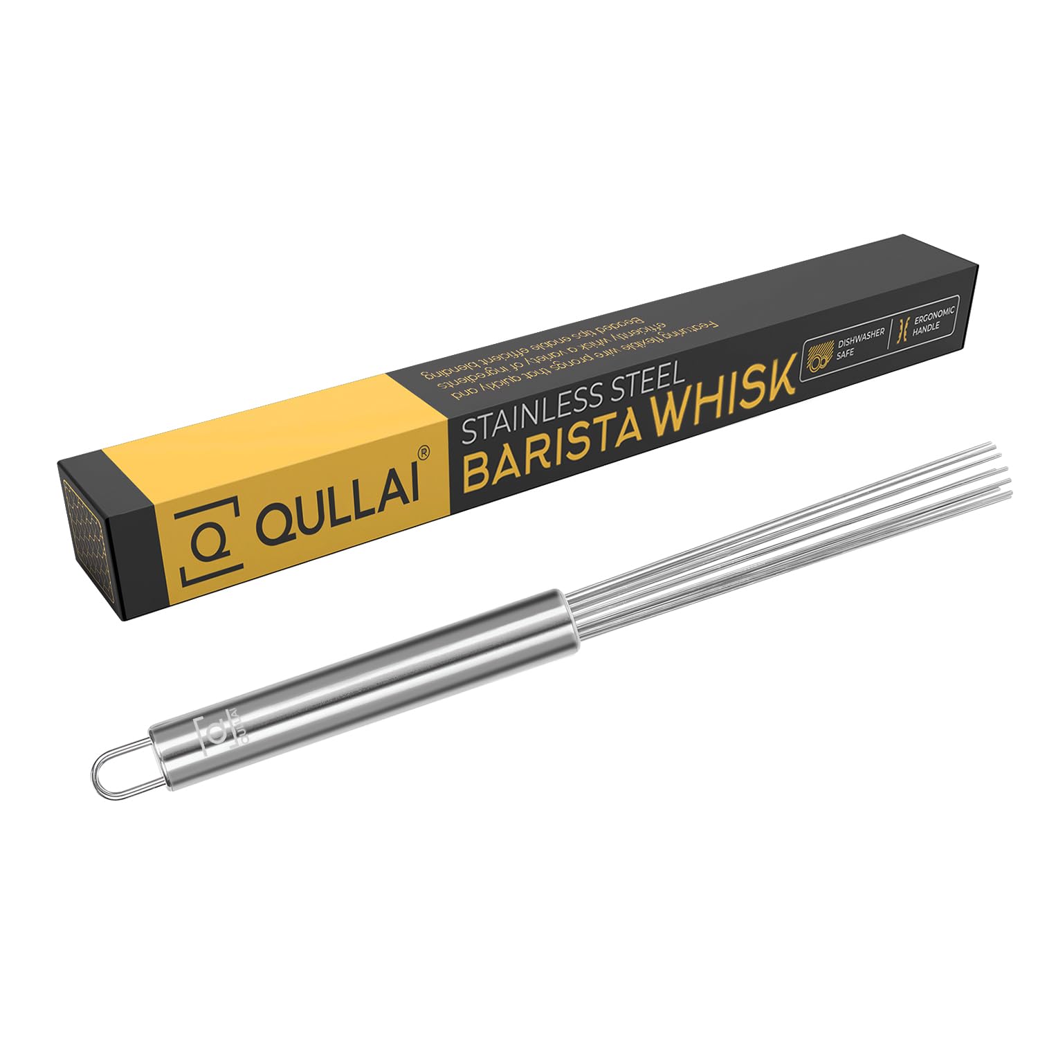 QULLAI Stanless Steel Whisk for professional barista use delivers fast, smooth blends.