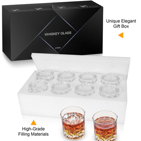 QUMMFA 11oz capacity rocks glass ideal for whiskey neat or on ice