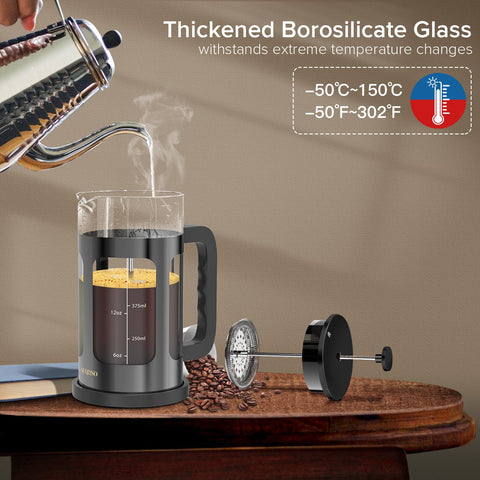QUQIYSO 21-ounce capacity fits a generous mug or shared pot.