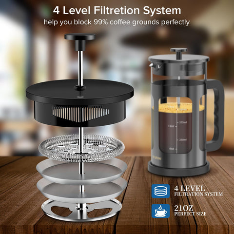QUQIYSO borosilicate glass beaker resists temperature changes for hot or cold brews.