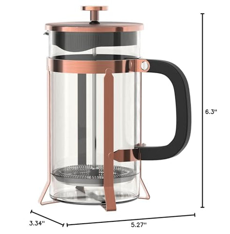 QUQIYSO 21-ounce capacity coffee press ready to brew