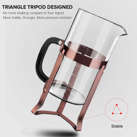 QUQIYSO borosilicate glass beaker provides clear view while brewing aromatic coffee