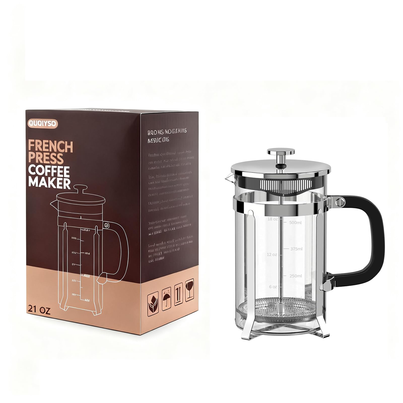 QUQIYSO handle and lid design offers comfortable grip and safe pouring