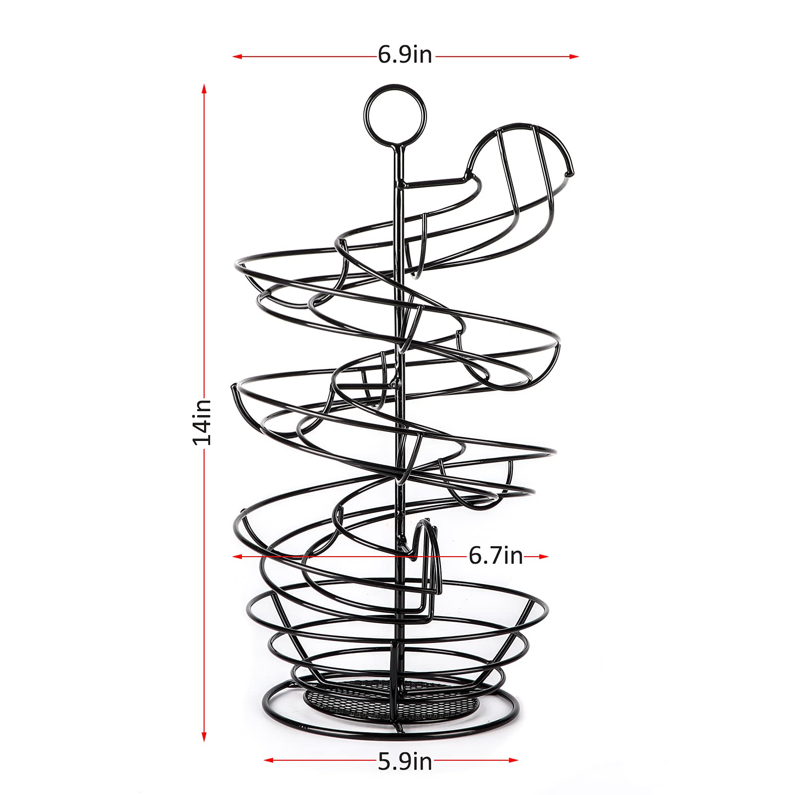 QUTREY egg holder side view showcasing spiral dispenser for easy egg access