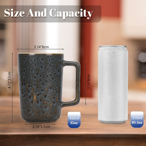 QUTREY mug with unique rock magma color adds a vibrant touch to tea time.