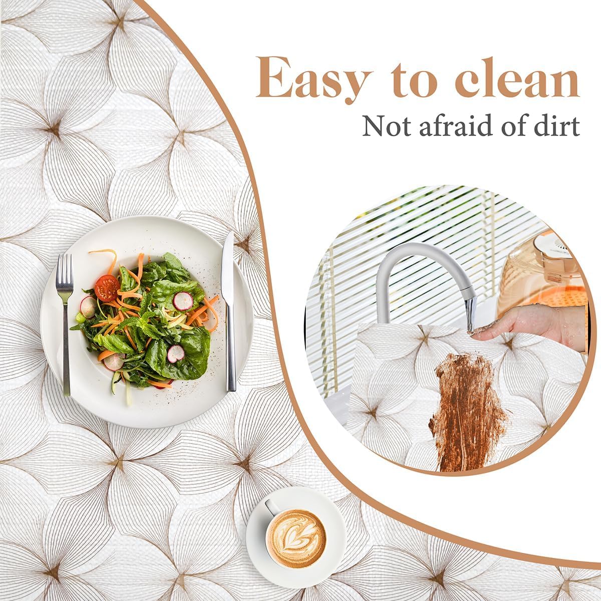 Quttisay easy-clean shelf liner can be wiped clean with a damp cloth.