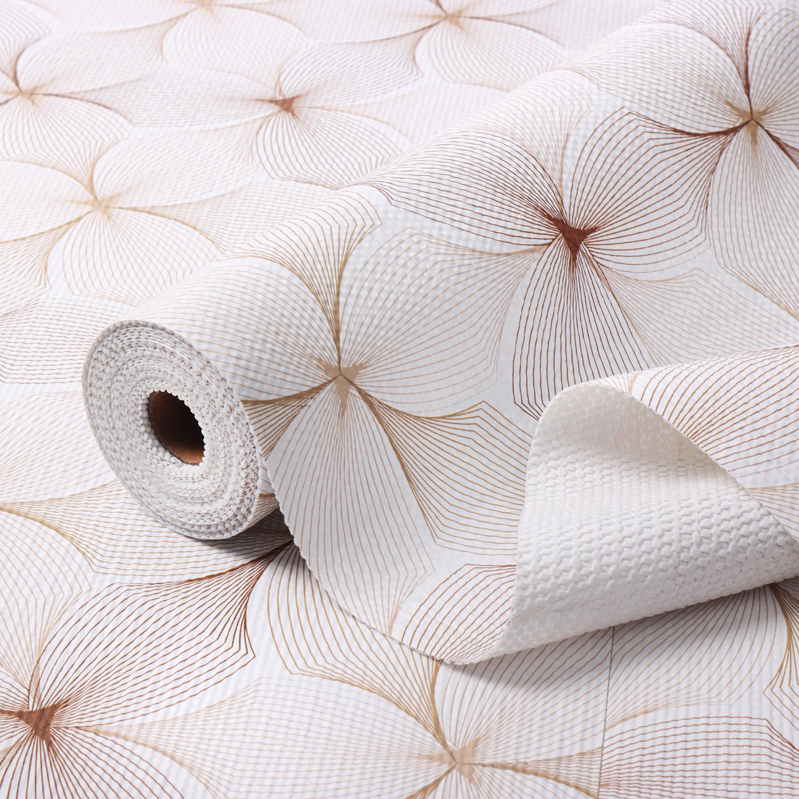 Quttisay floral-design cabinet liner adds decorative organization and protection.