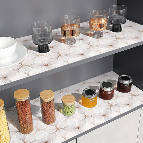 Quttisay waterproof shelf liner protects surfaces from spills and stains.