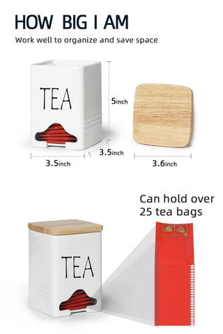 QUXIJA ceramic tea storage keeps counter clean and easy to wipe