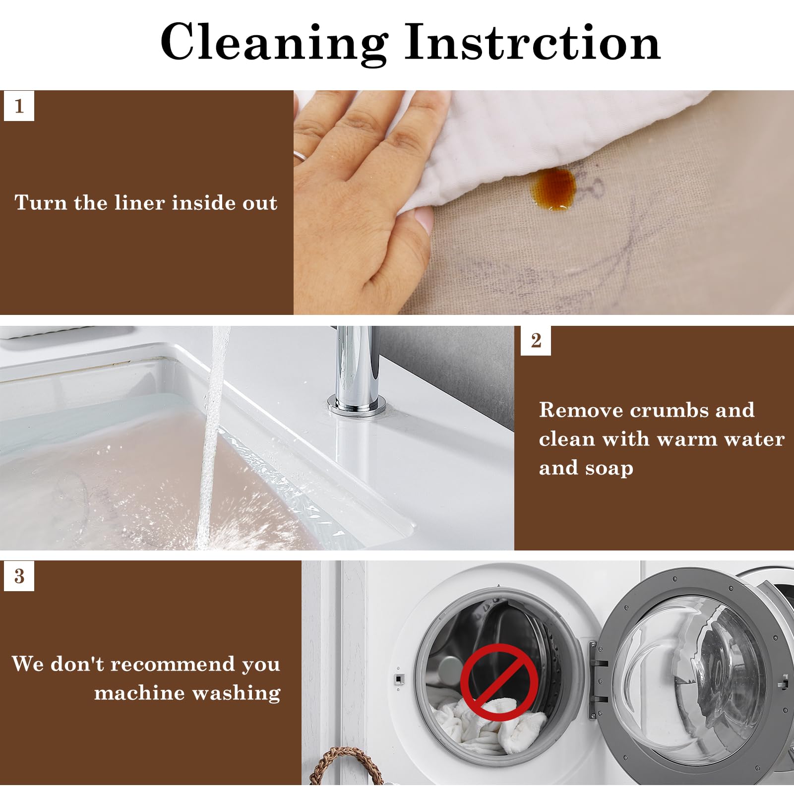 QUYANGCHIFENG liner turned inside out for easy cleaning.
