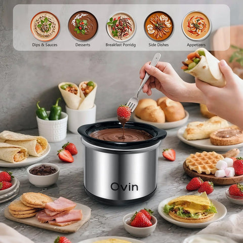 Qvin mini slow cooker is dishwasher-safe, simplifying cleanup after gatherings.
