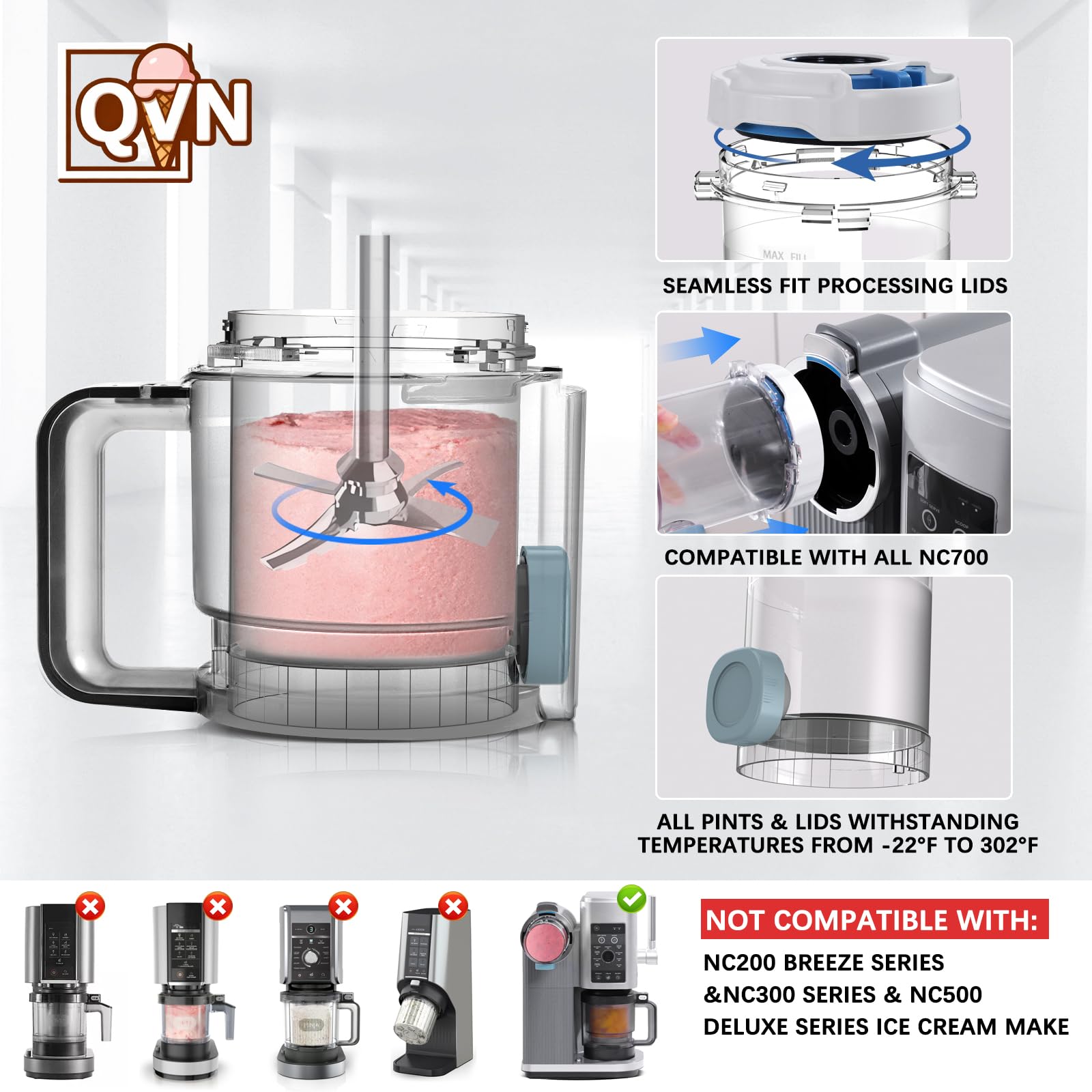 QVN Ninja Swirl Pint frosted design lets you see contents while cooling
