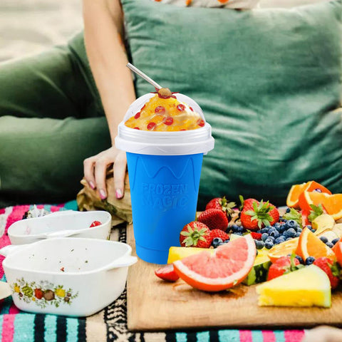 QwayHome slushie cup family-fun setup for creative summer activity