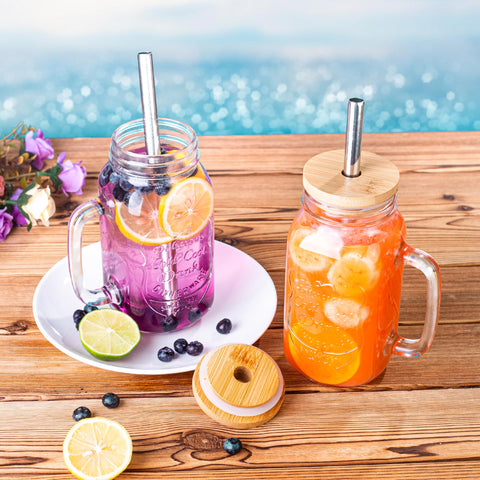 QWEZXO stainless steel straws with mason jar for reusable sipping