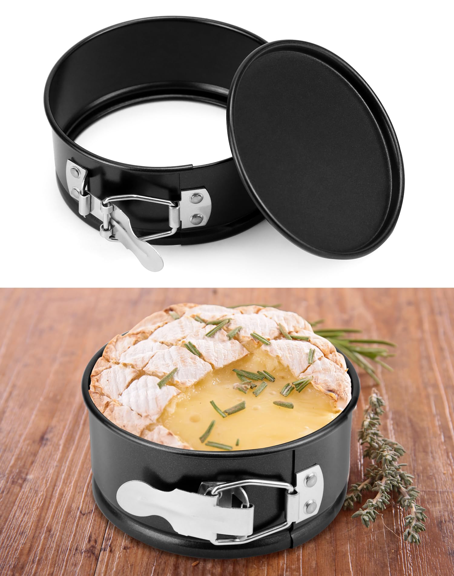 QWORK 4-inch springform pan with nonstick coating for easy release.