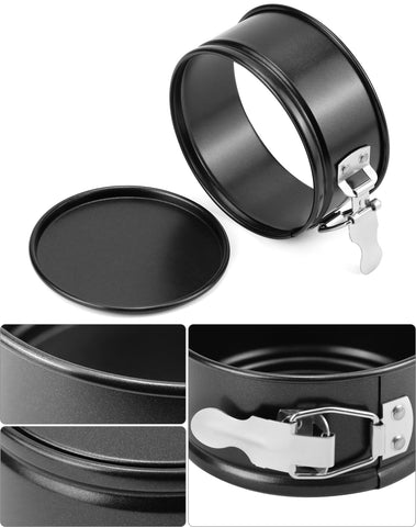 QWORK 4-inch springform pan removable bottom enables clean dessert release.
