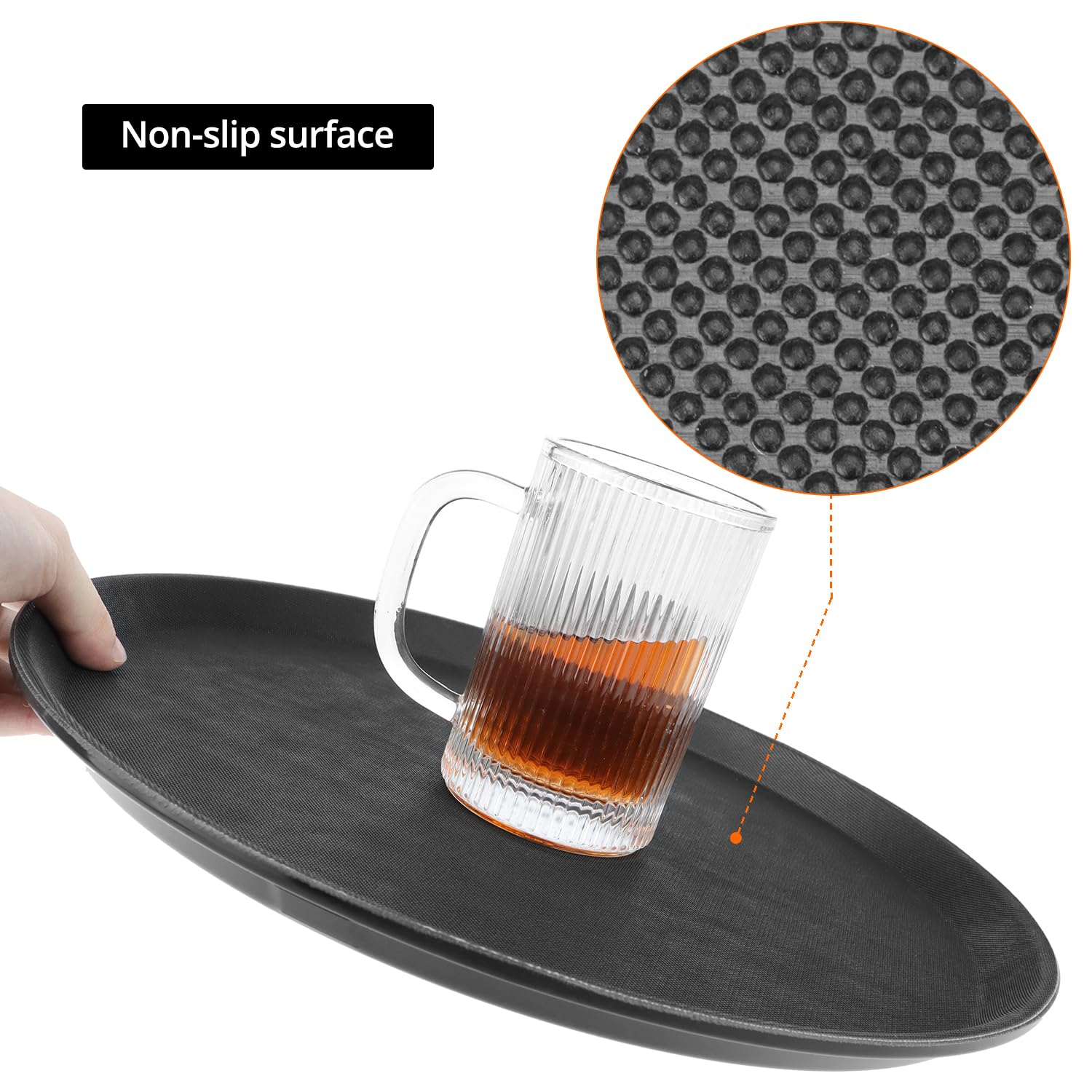 QWORK 4-pack trays stacked for space-saving catering convenience.