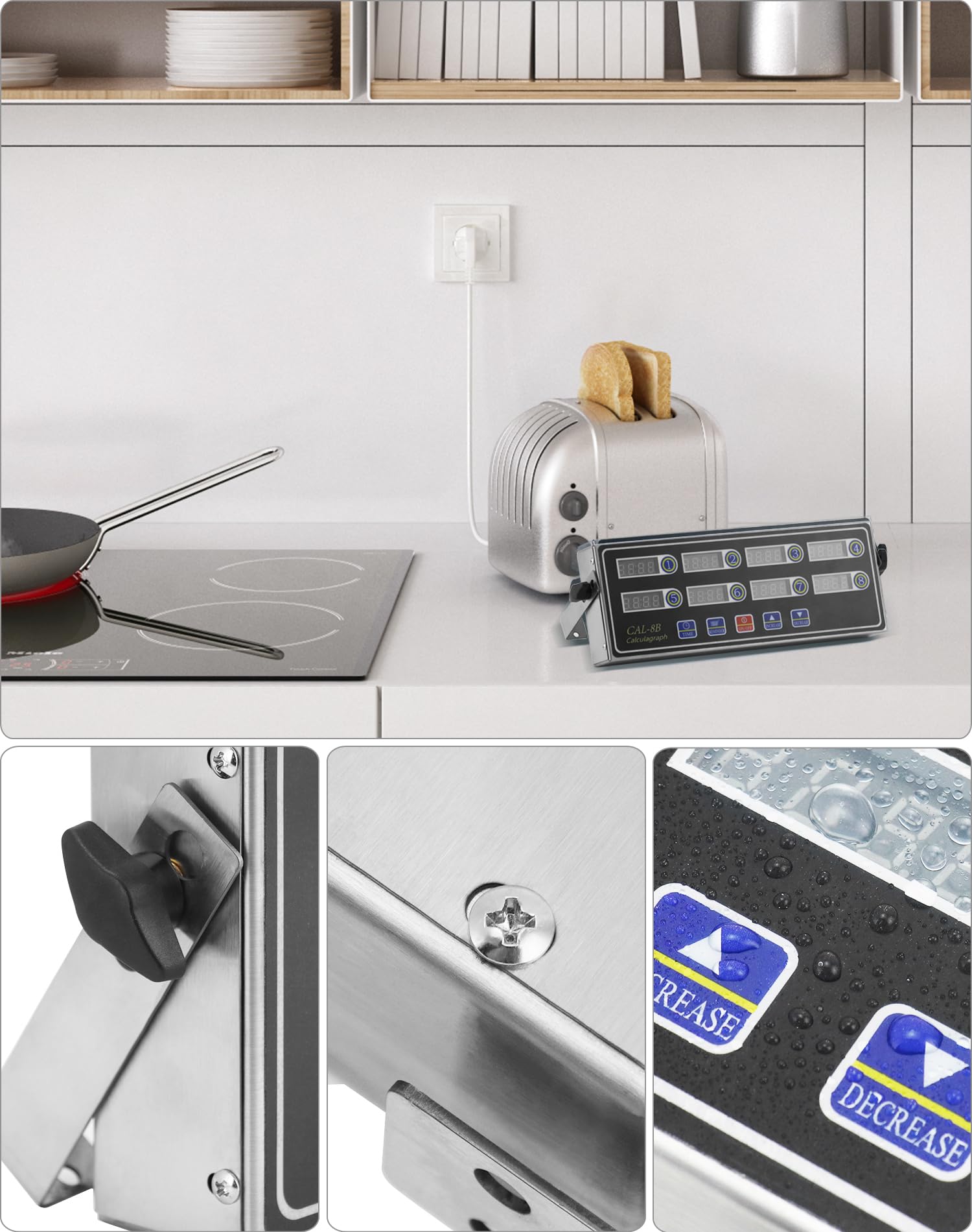QWORK bracket mount provides flexible stand or wall-hanging placement.