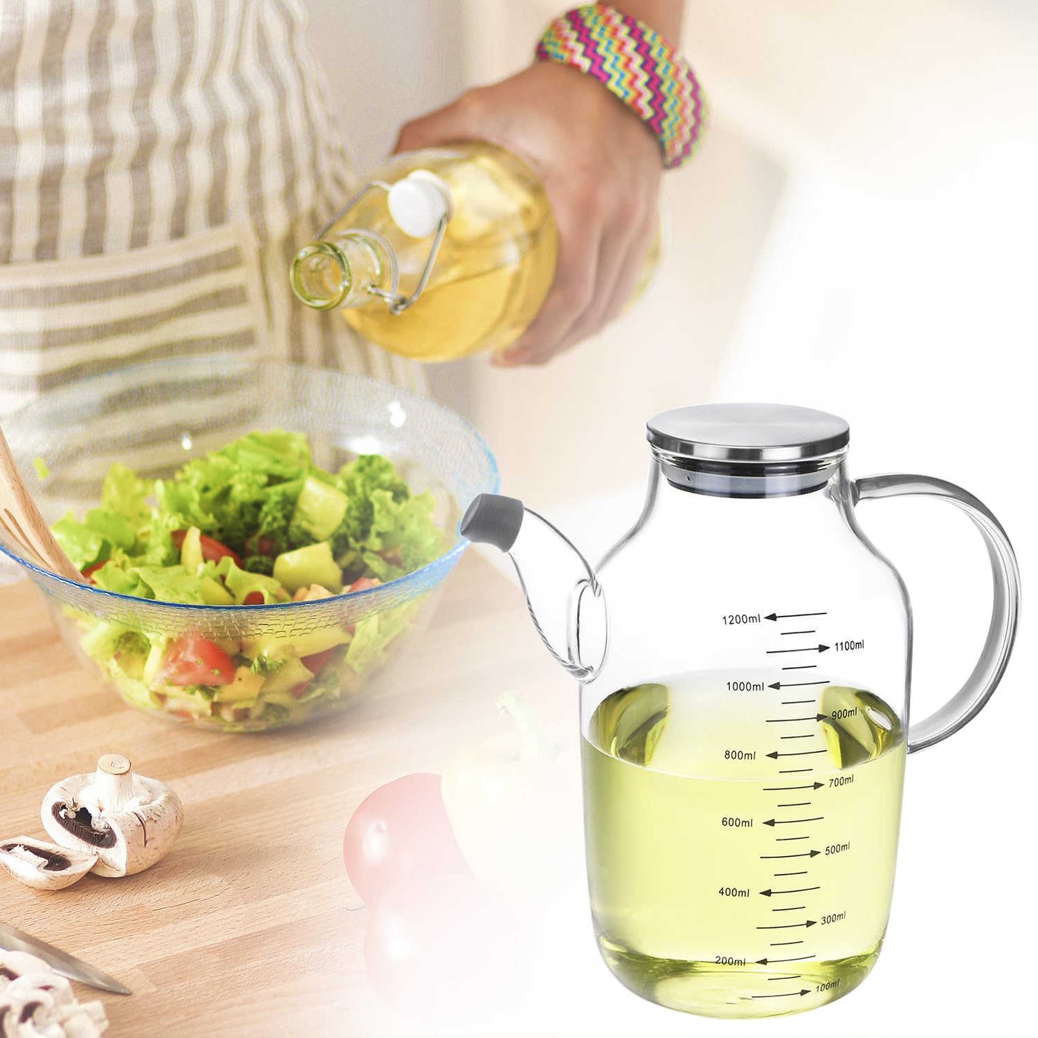 QWORK gift-ready oil dispenser with replacement support