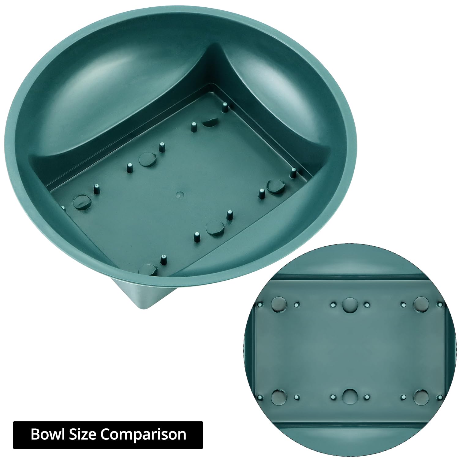 QWORK green floral bowls with water reservoir support fresh blooms.