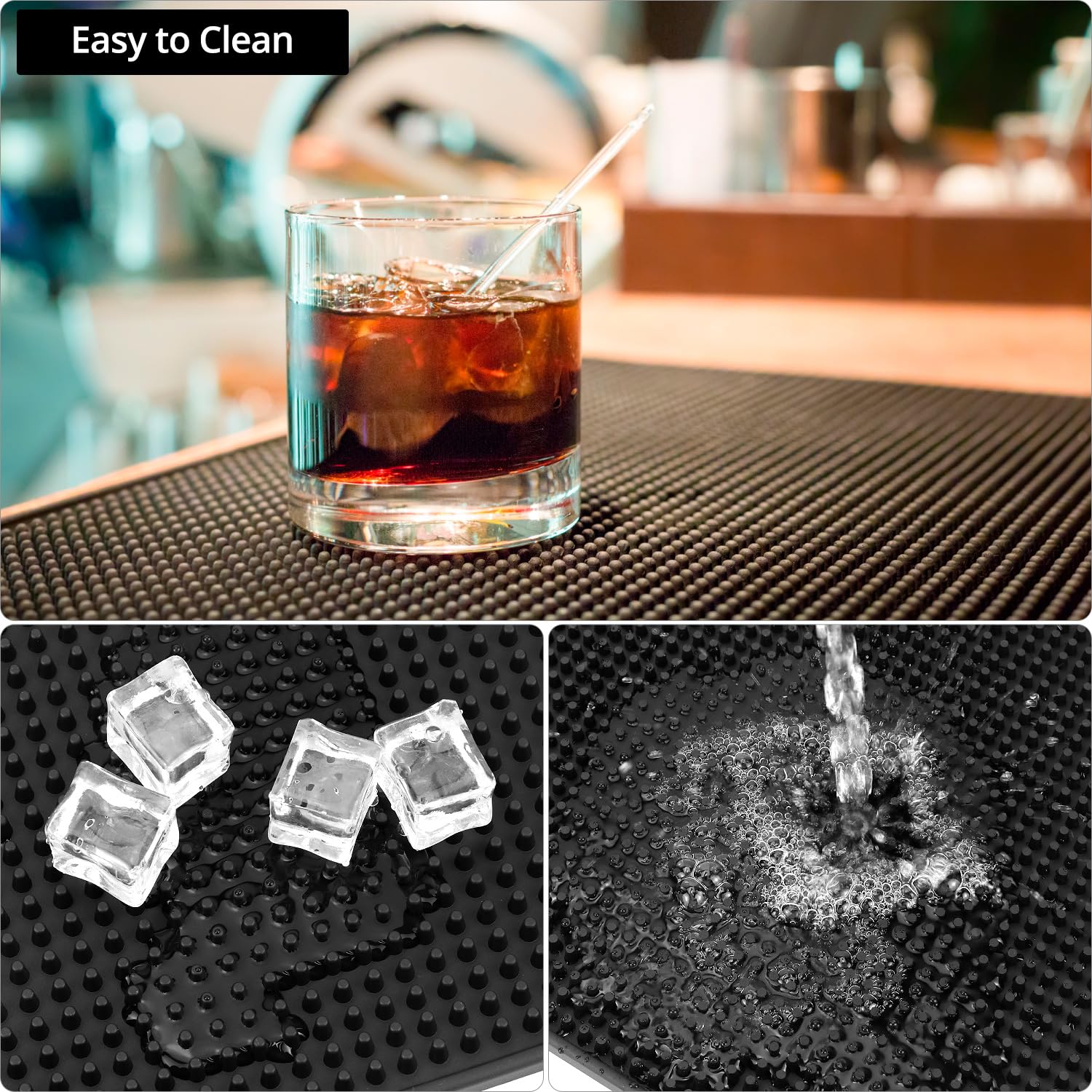 QWORK bar mat is dishwasher safe for effortless cleaning
