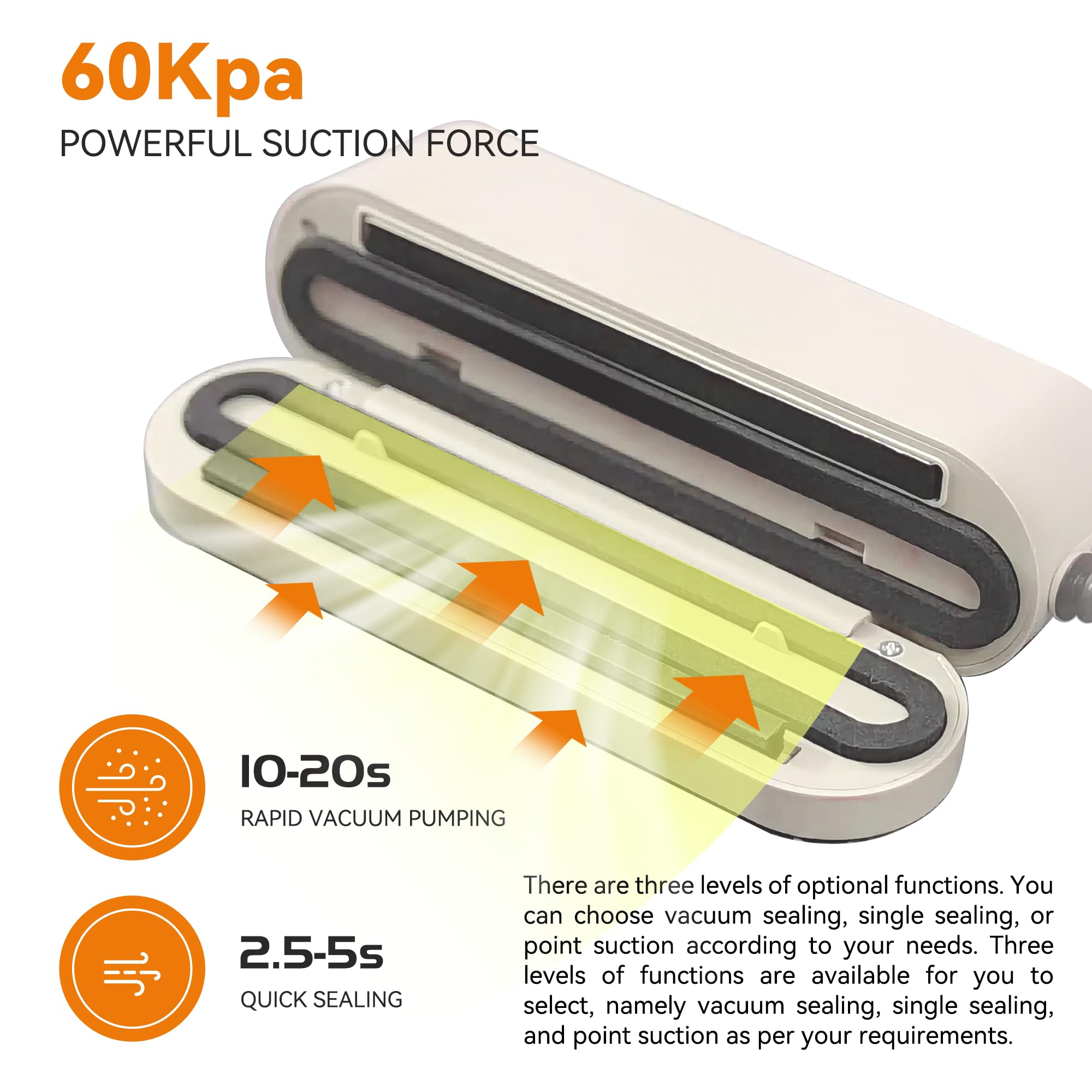 QWUE vacuum sealer LED display enabling precise control.
