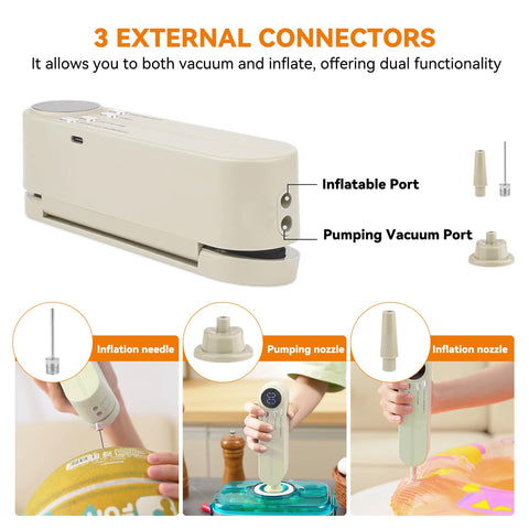 QWUE vacuum sealer in seal-only mode for chips and foil bags.