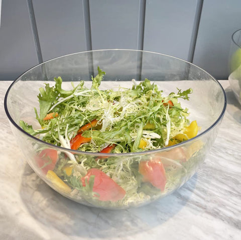 Qxbekmor clear multipurpose bowls ideal for fruit, salads, and snacks.