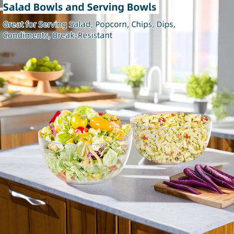 Qxbekmor easy-clean plastic bowls that wipe down quickly after use.