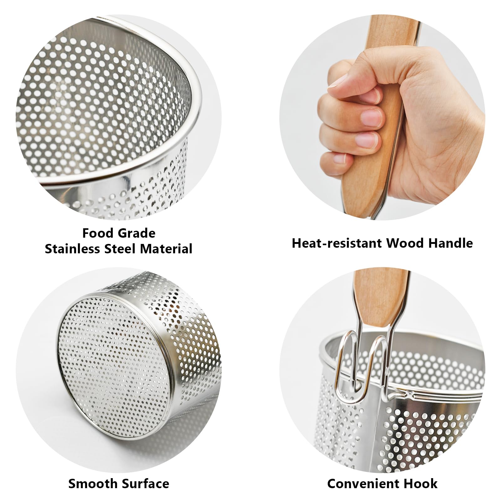 QYQRQF micro-perforated basket close-up highlights tiny holes for efficient draining.