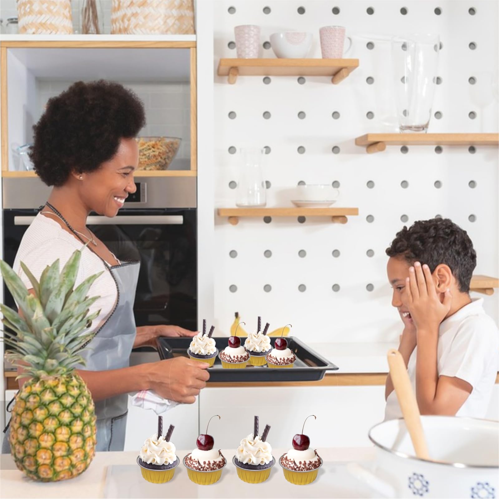 QZV stackable mini cake pans save space for storage and travel.