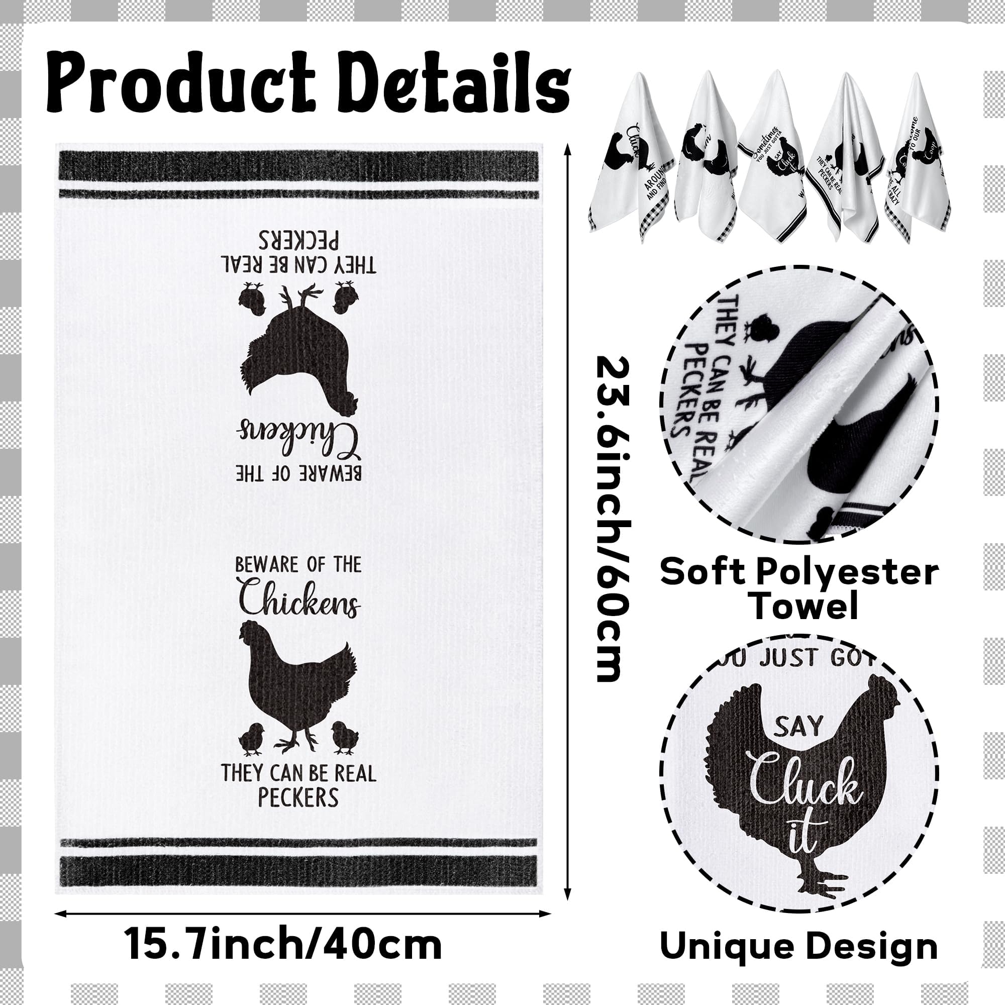 R HORSE 5pc kitchen towels collection designed for quick drying and daily kitchen use.