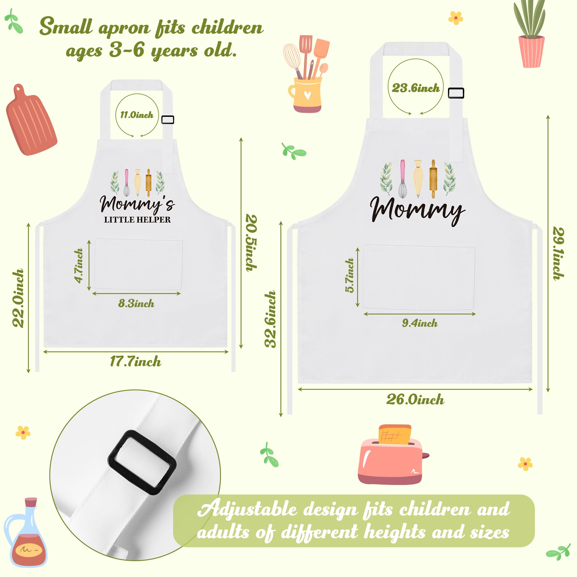 R HORSE adult and kid matching aprons ideal for baking with kids.