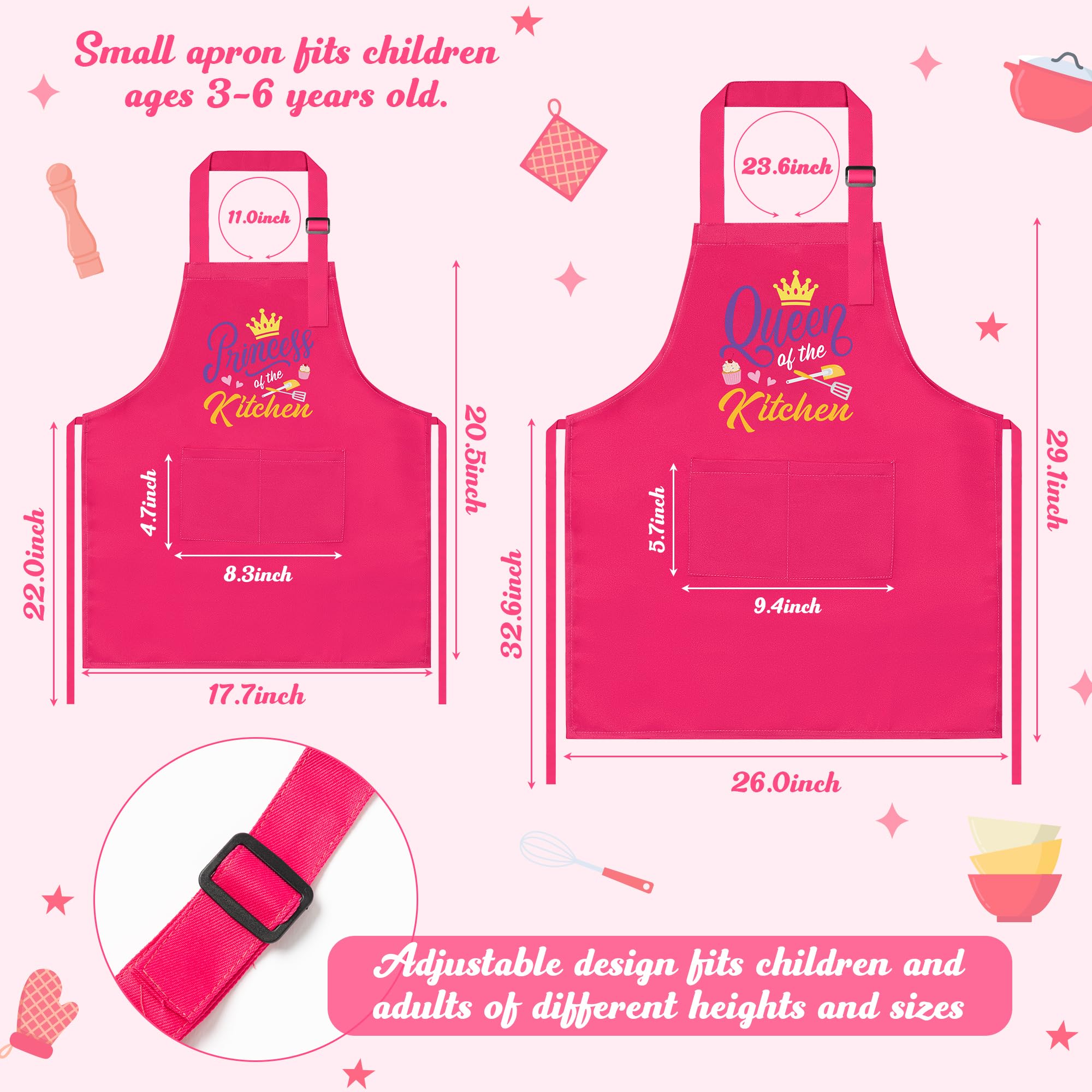 R HORSE adult rose-red apron showing durable waterproof fabric for cooking