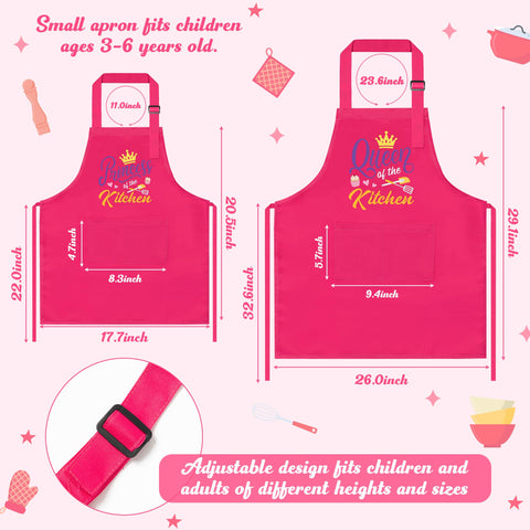 R HORSE adult rose-red apron showing durable waterproof fabric for cooking