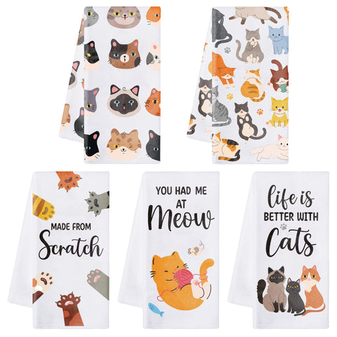 R HORSE cute cat towel set adds playful yet practical kitchen decor.