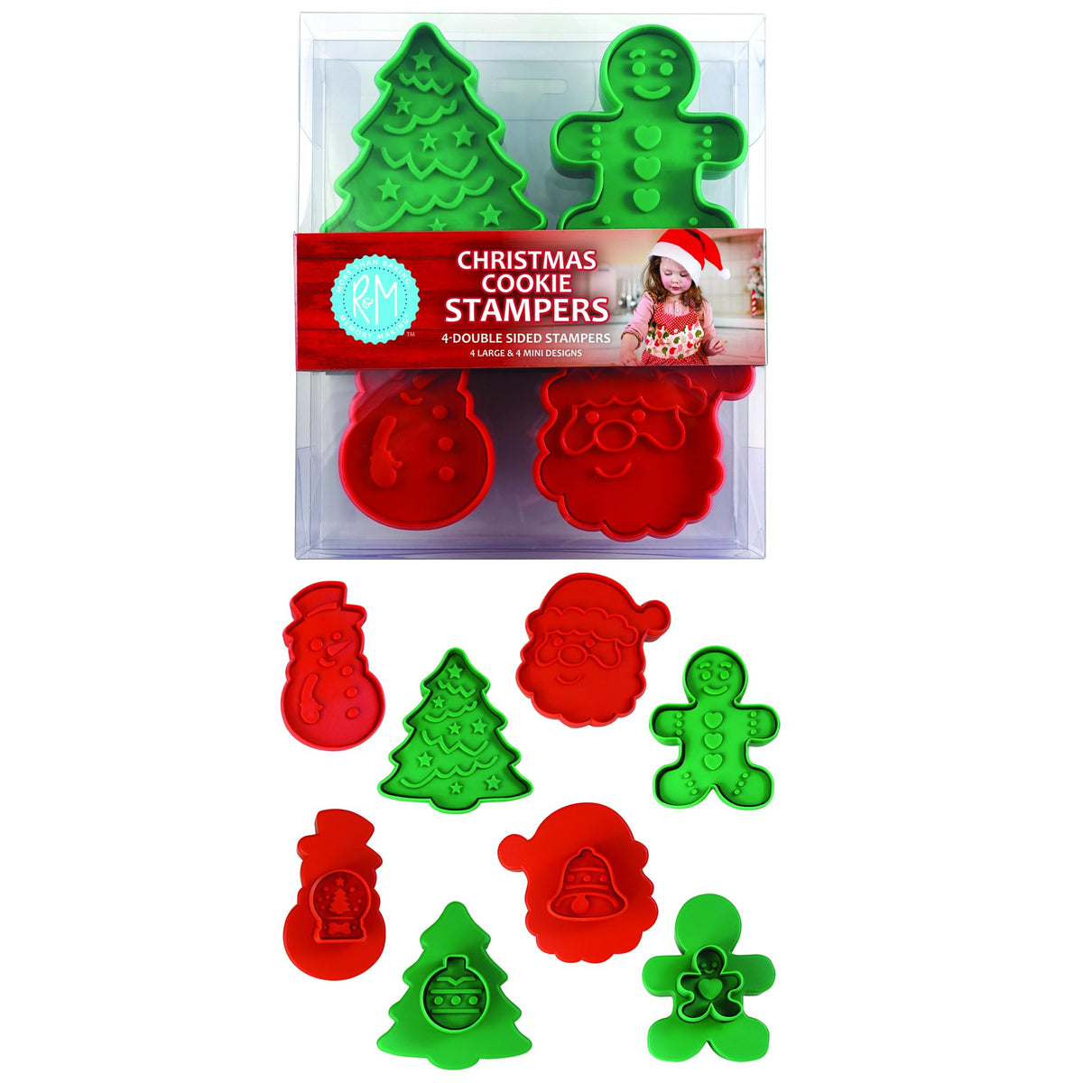 R&amp;M Christmas double-sided stamper tree design for precise dough shapes