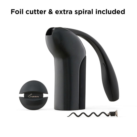 Rabbit foil cutter attachment visible for quick bottle prep