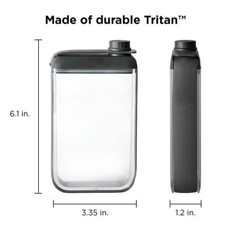 Rabbit leak-free discreet flask slim-profile view with matte black finish