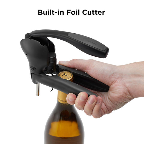 Rabbit lever corkscrew solid metal lever for stable leverage.