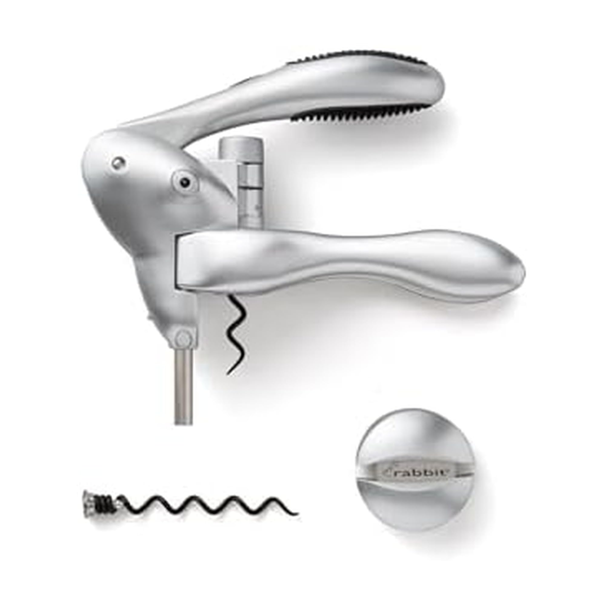 Rabbit Original Lever Corkscrew in action at the bottle neck for quick cork removal
