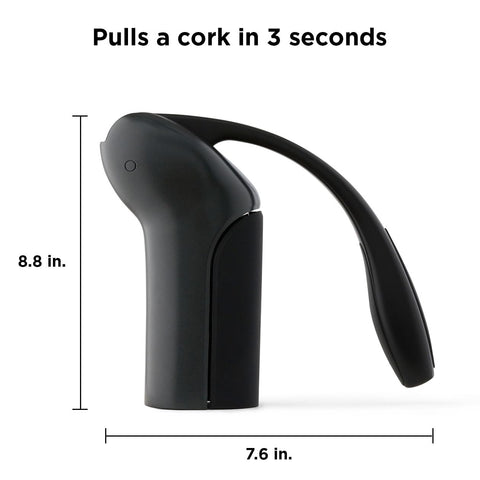 Rabbit vertical lever corkscrew side view demonstrating ergonomic handle grip