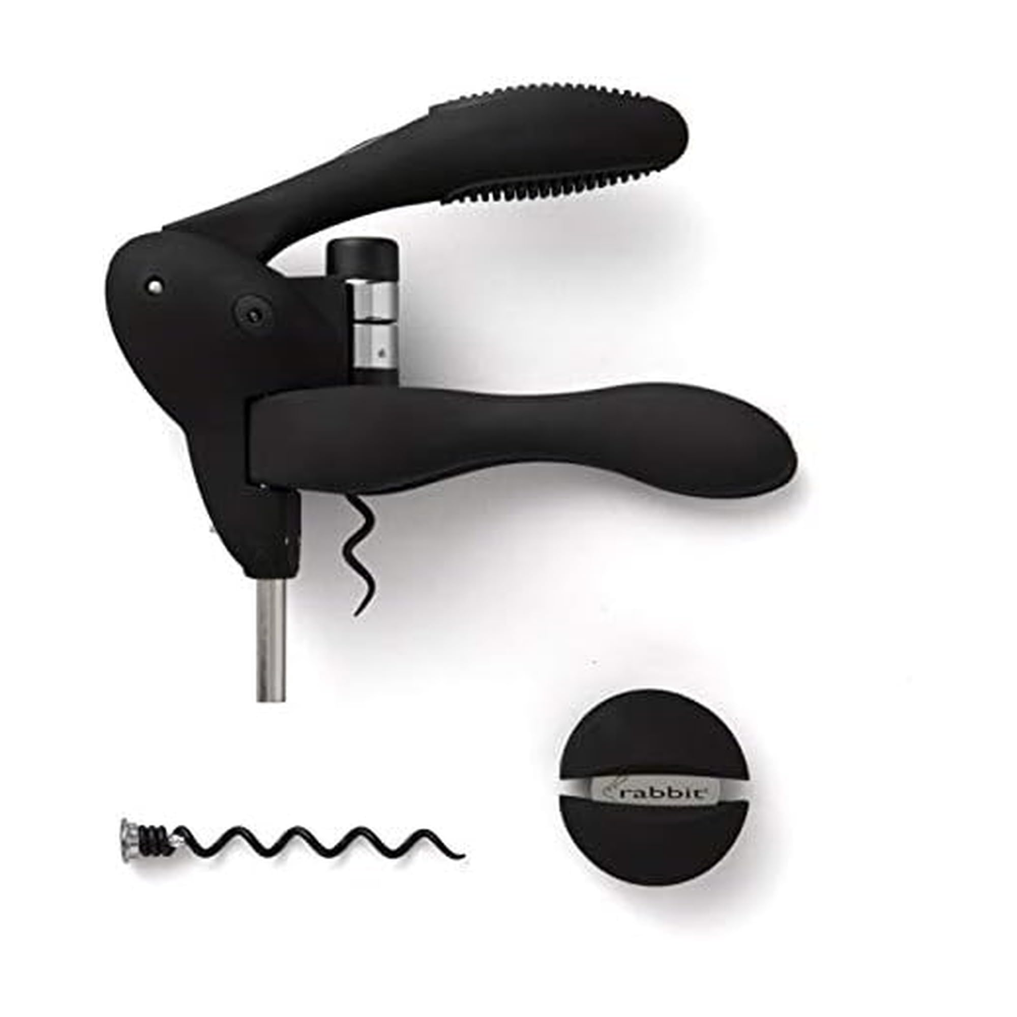 Rabbit W6004N original lever corkscrew with smooth lever action for easy cork removal