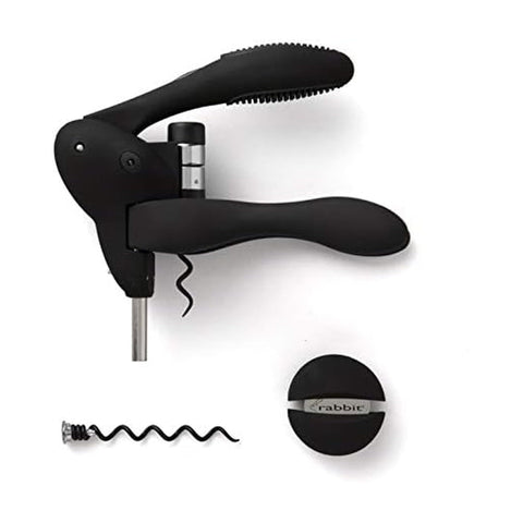 Rabbit W6004N original lever corkscrew with smooth lever action for easy cork removal