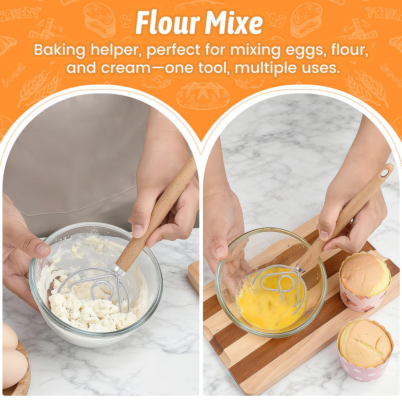 RABOKASI double-headed rolling pin eases dough shaping