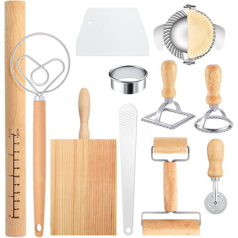 RABOKASI pasta tools rolling pin with scales for precise dough rolling