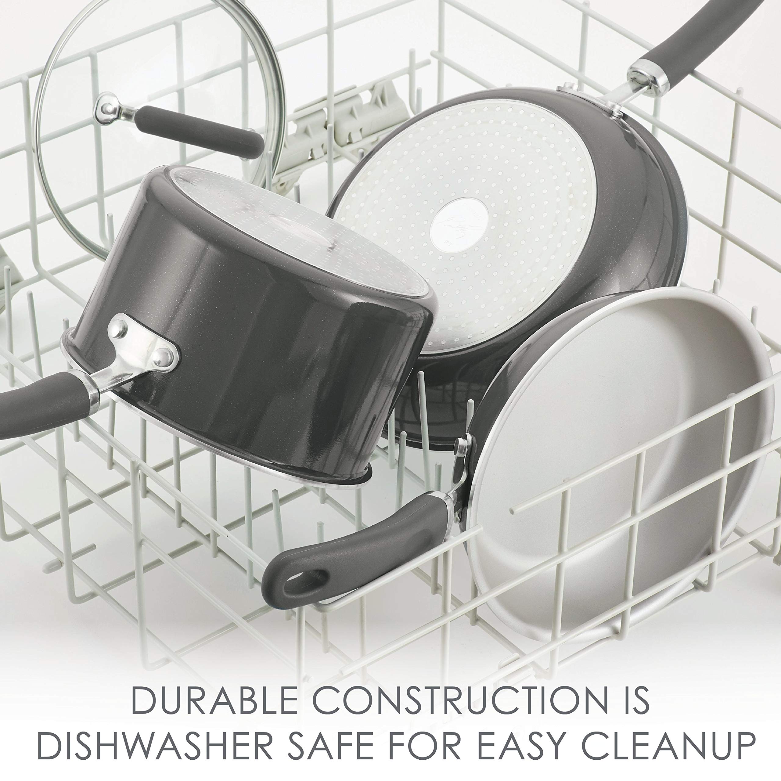 Rachael Ray oven-safe to 400°F with pot on rack for flexible cooking