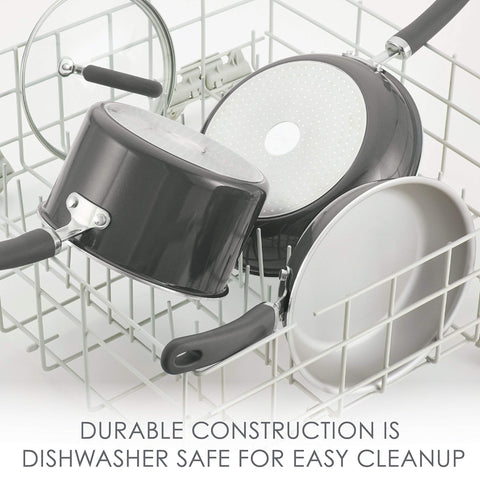 Rachael Ray oven-safe to 400°F with pot on rack for flexible cooking