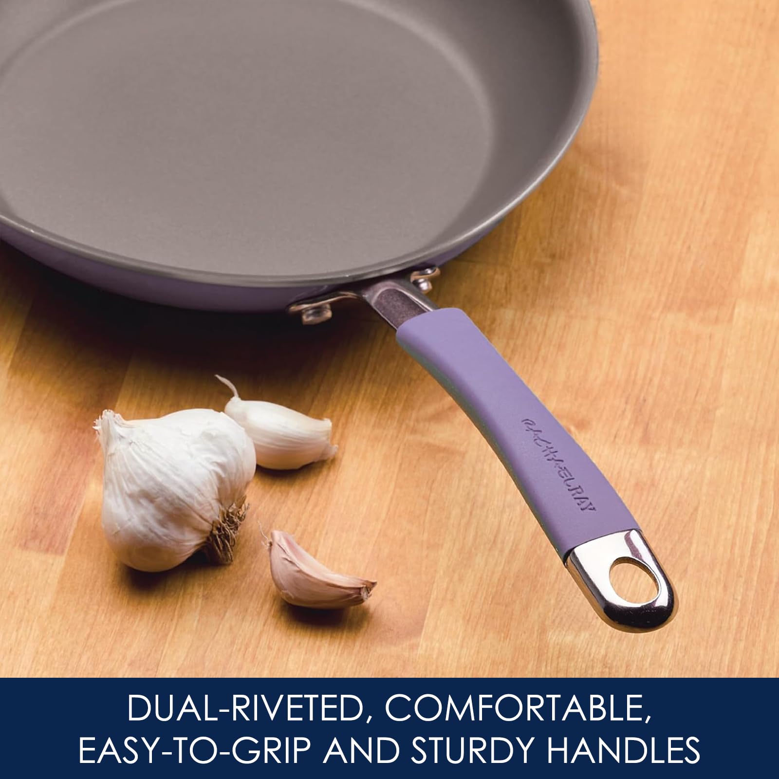 Rachael Ray Cucina lavender 10 inch fry pan for versatile searing and crisp edges